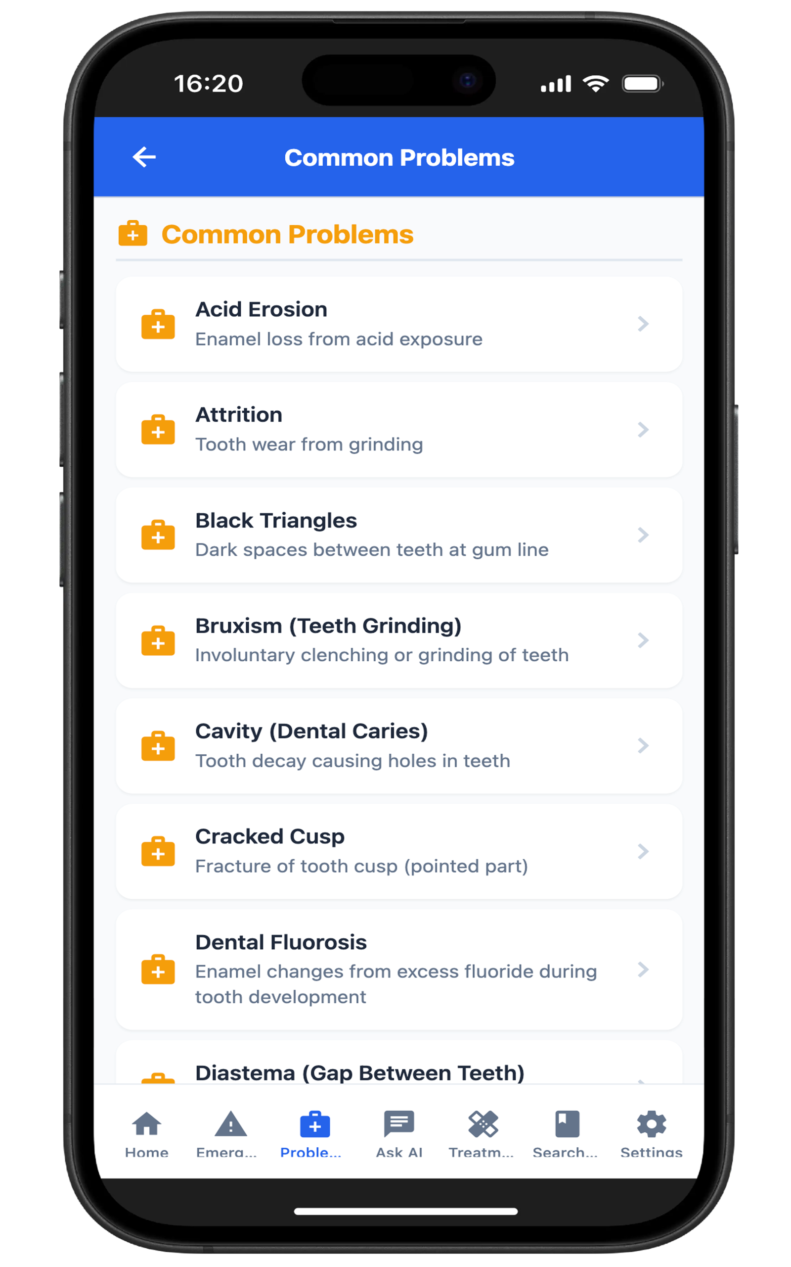 Common problems list